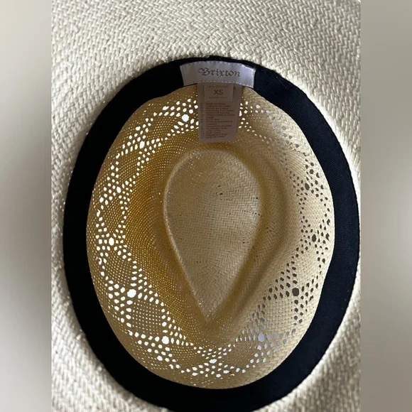 Brixton Natural Straw Wide-Brim Fedora Hat - Picture 7 of 7